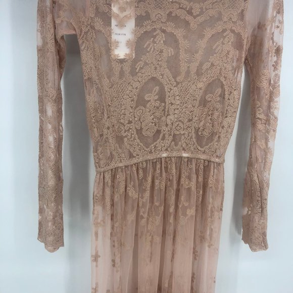 Sheer Lace Pink Amy Lynn Dress Overlay Small - Picture 4 of 10
